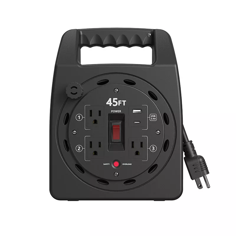 3 pontos de venda USB2.4a Cordão plástico 45 pés com proteção contra sobrecarga 3 pontos de venda USB2.4a Cordão plástico 45 pés com proteção contra sobrecarga