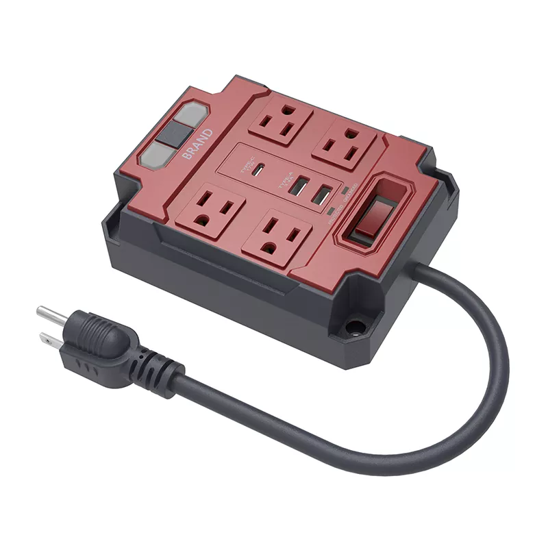 Faixa de energia de 4 tomadas com luz Faixa de energia de 4 tomadas com luz