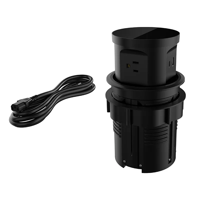 3 Outlets Usb Plastic Desk Inlet